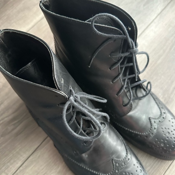 Boemos Black Leather Women’s Black Boots Made in Italy - Picture 3 of 9